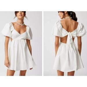 NWT Urban Outfitters Babydoll Puff Sleeve Mini Dress Womens XL Cottage Whimsy